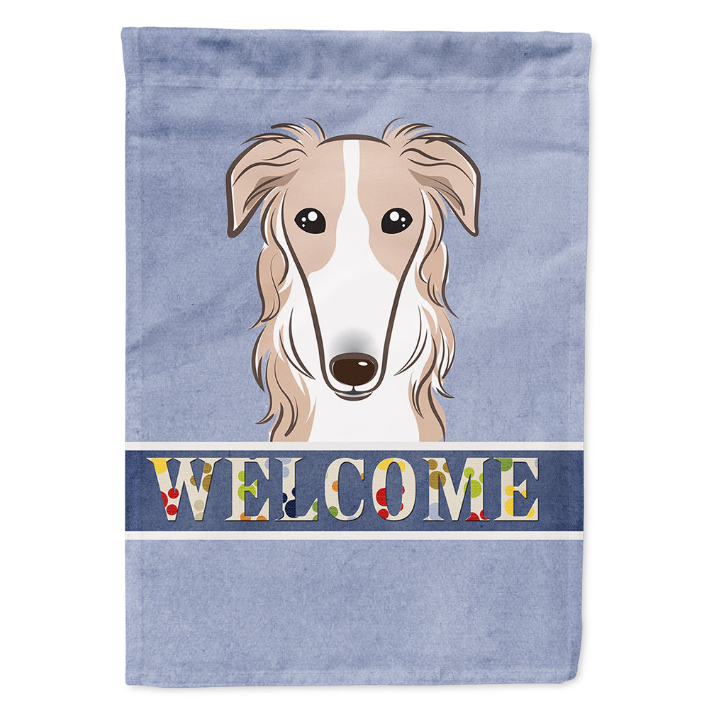Borzoi Welcome Flag Canvas House Size BB1414CHF