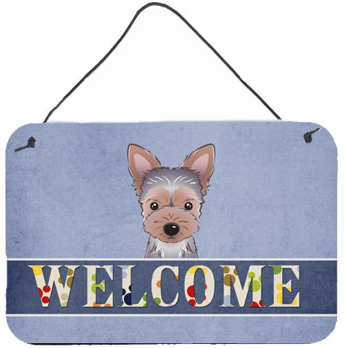 Yorkie Puppy Welcome Wall or Door Hanging Prints BB1418DS812 by Caroline's Treasures