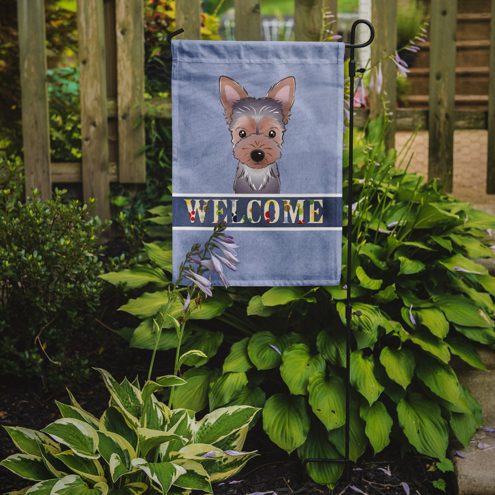 Yorkie Puppy Welcome Flag Garden Size BB1418GF.
