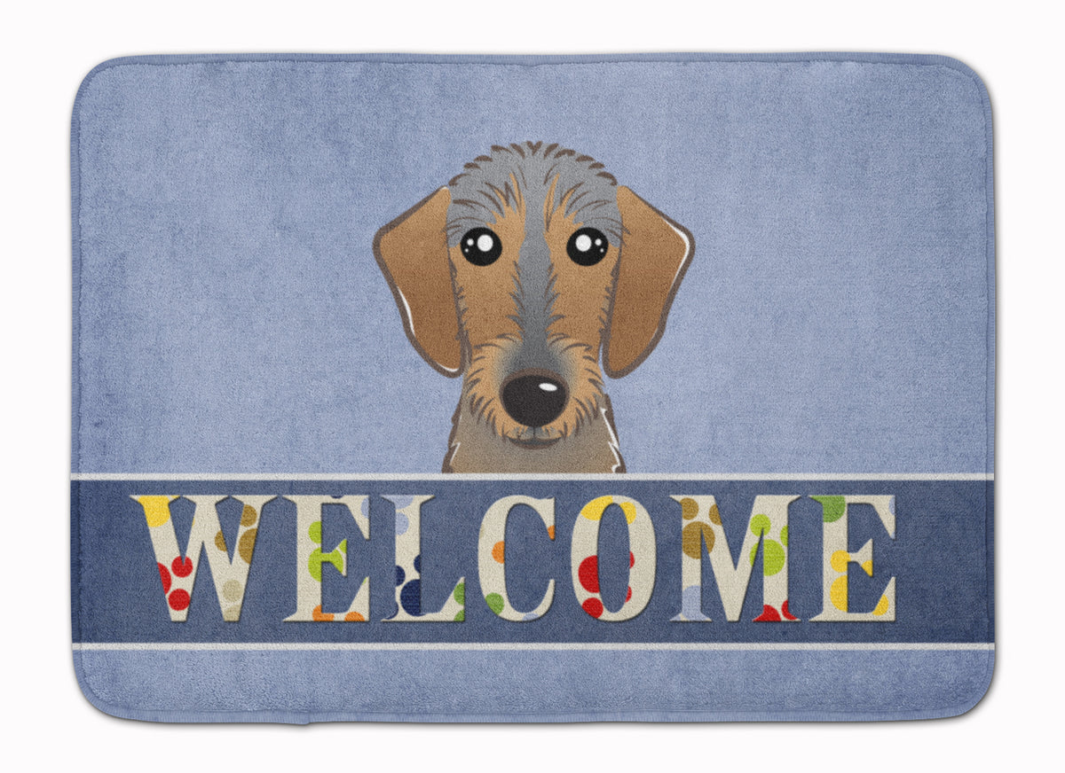 Wirehaired Dachshund Welcome Machine Washable Memory Foam Mat BB1419RUG - the-store.com