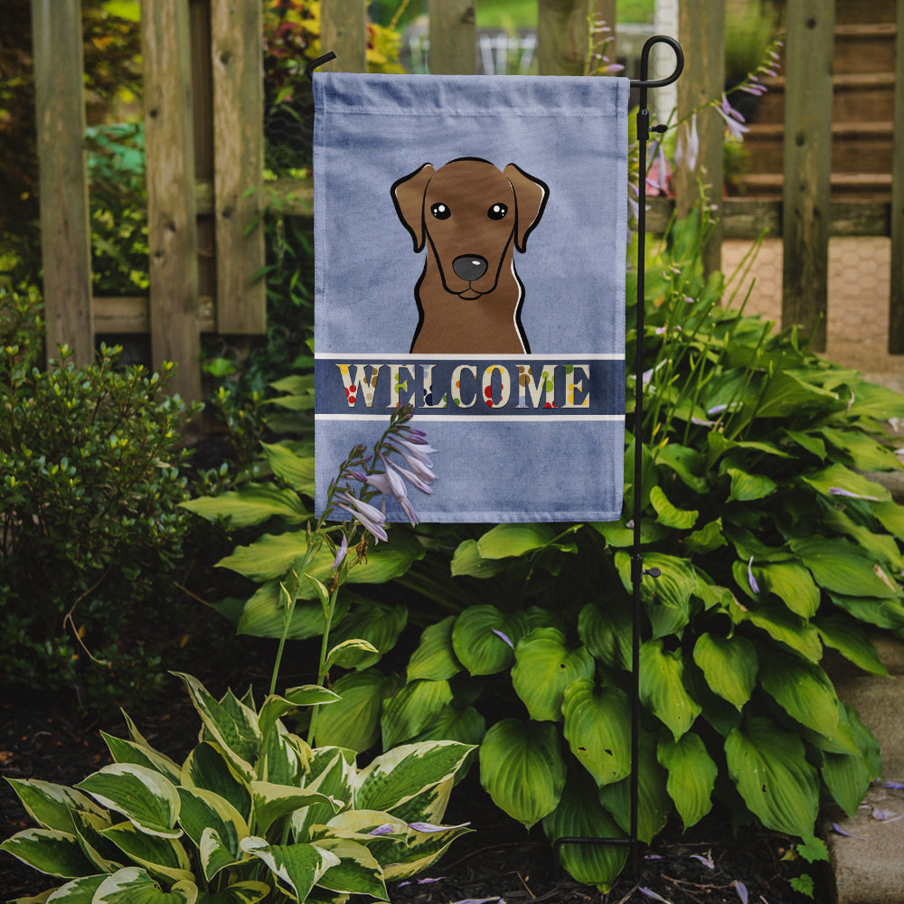 Chocolate Labrador Welcome Flag Garden Size BB1420GF.