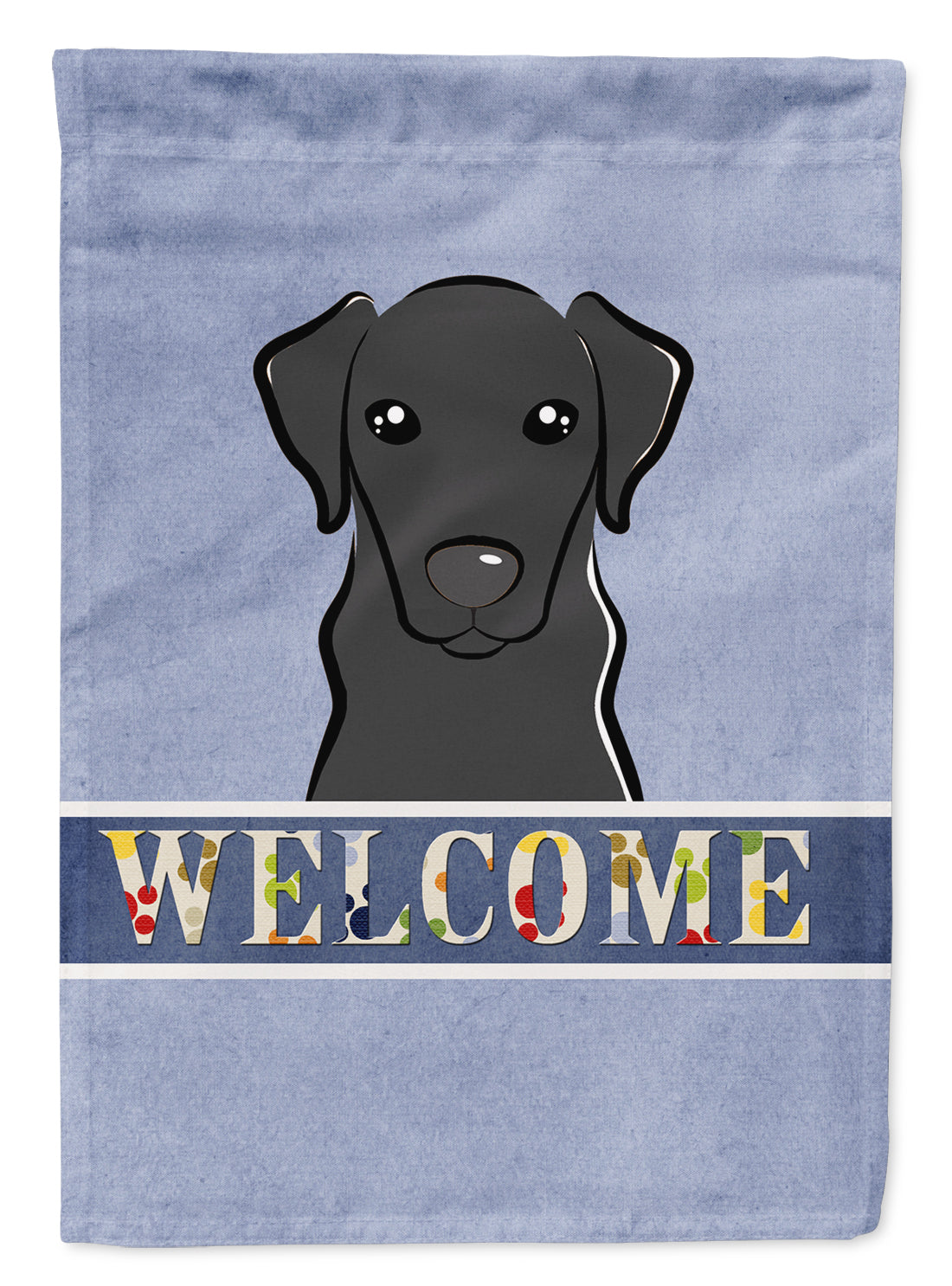 Black Labrador Welcome Flag Canvas House Size BB1421CHF