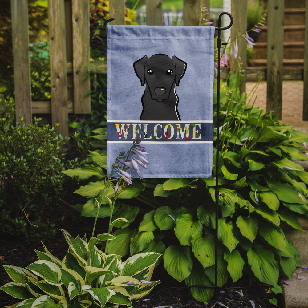 Black Labrador Welcome Flag Garden Size BB1421GF.