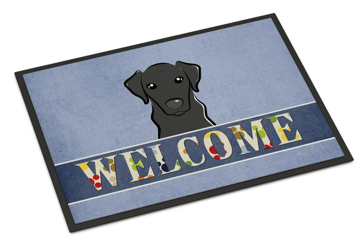 Black Labrador Welcome Indoor or Outdoor Mat 18x27 BB1421MAT - the-store.com