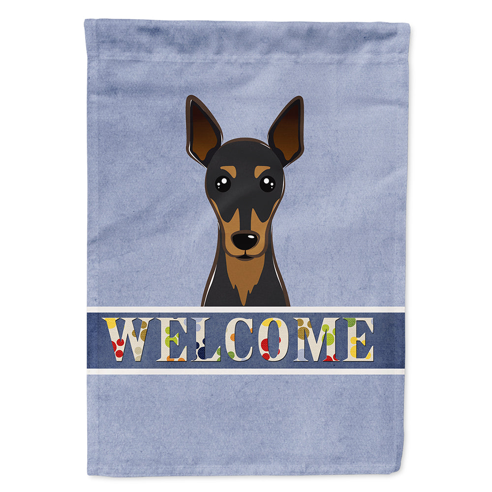 Min Pin Welcome Flag Canvas House Size BB1426CHF  the-store.com.