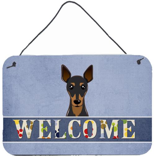 Min Pin Welcome Wall or Door Hanging Prints BB1426DS812 by Caroline&#39;s Treasures