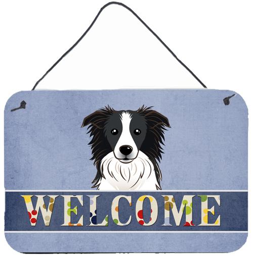 Border Collie Welcome Wall or Door Hanging Prints BB1427DS812 by Caroline&#39;s Treasures