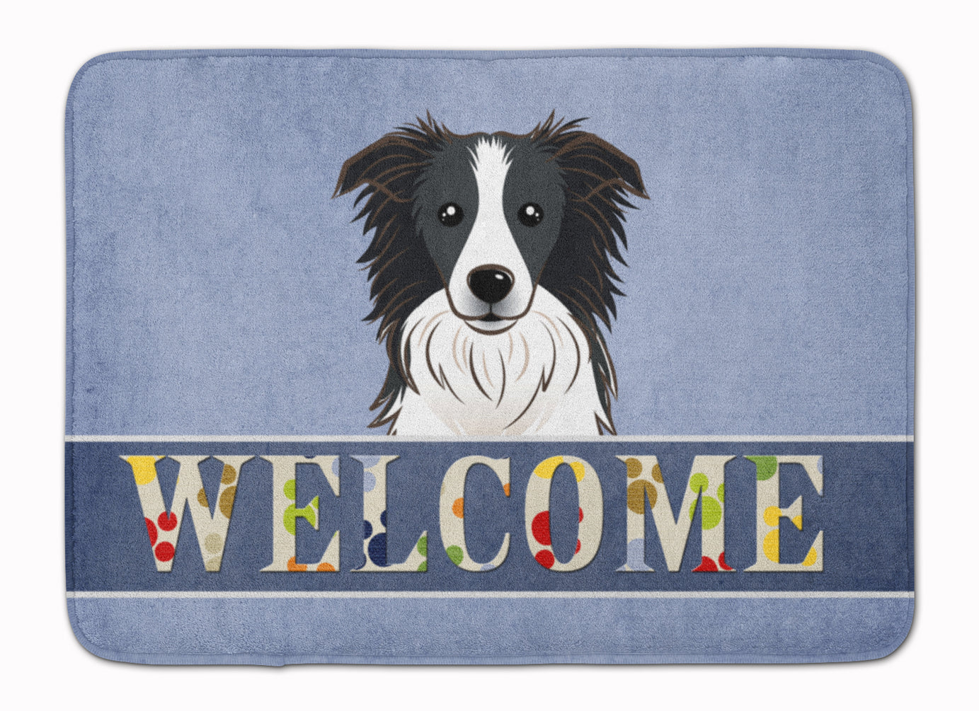 Border Collie Welcome Machine Washable Memory Foam Mat BB1427RUG - the-store.com