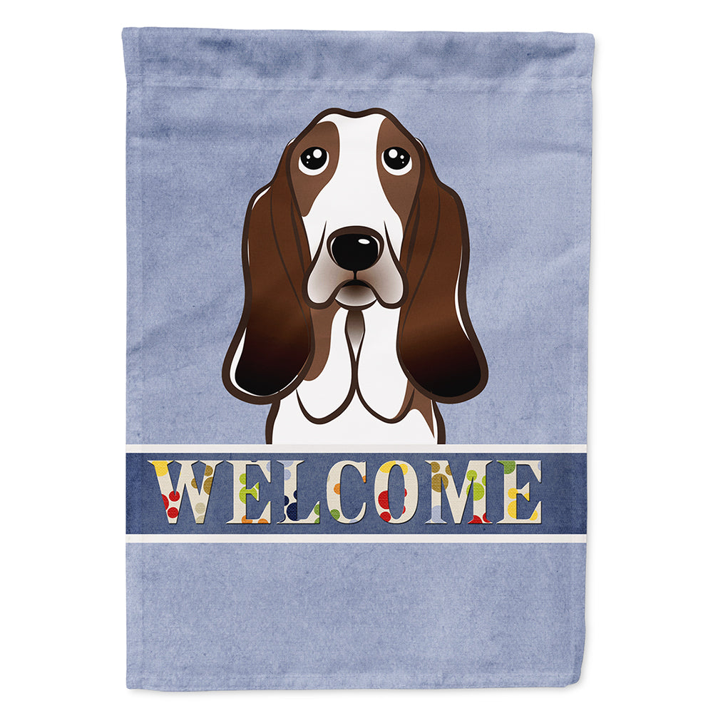 Basset Hound Welcome Flag Canvas House Size BB1429CHF  the-store.com.