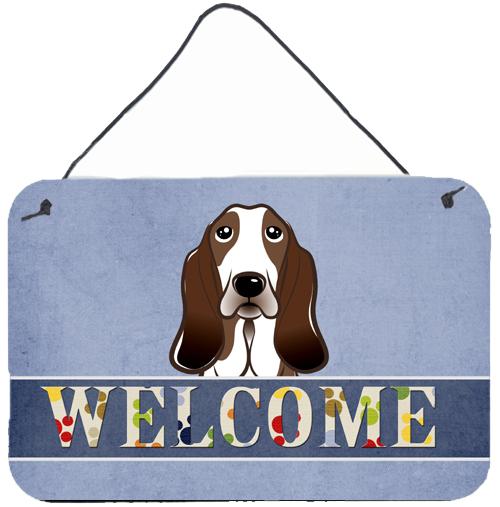 Basset Hound Welcome Wall or Door Hanging Prints BB1429DS812 by Caroline&#39;s Treasures