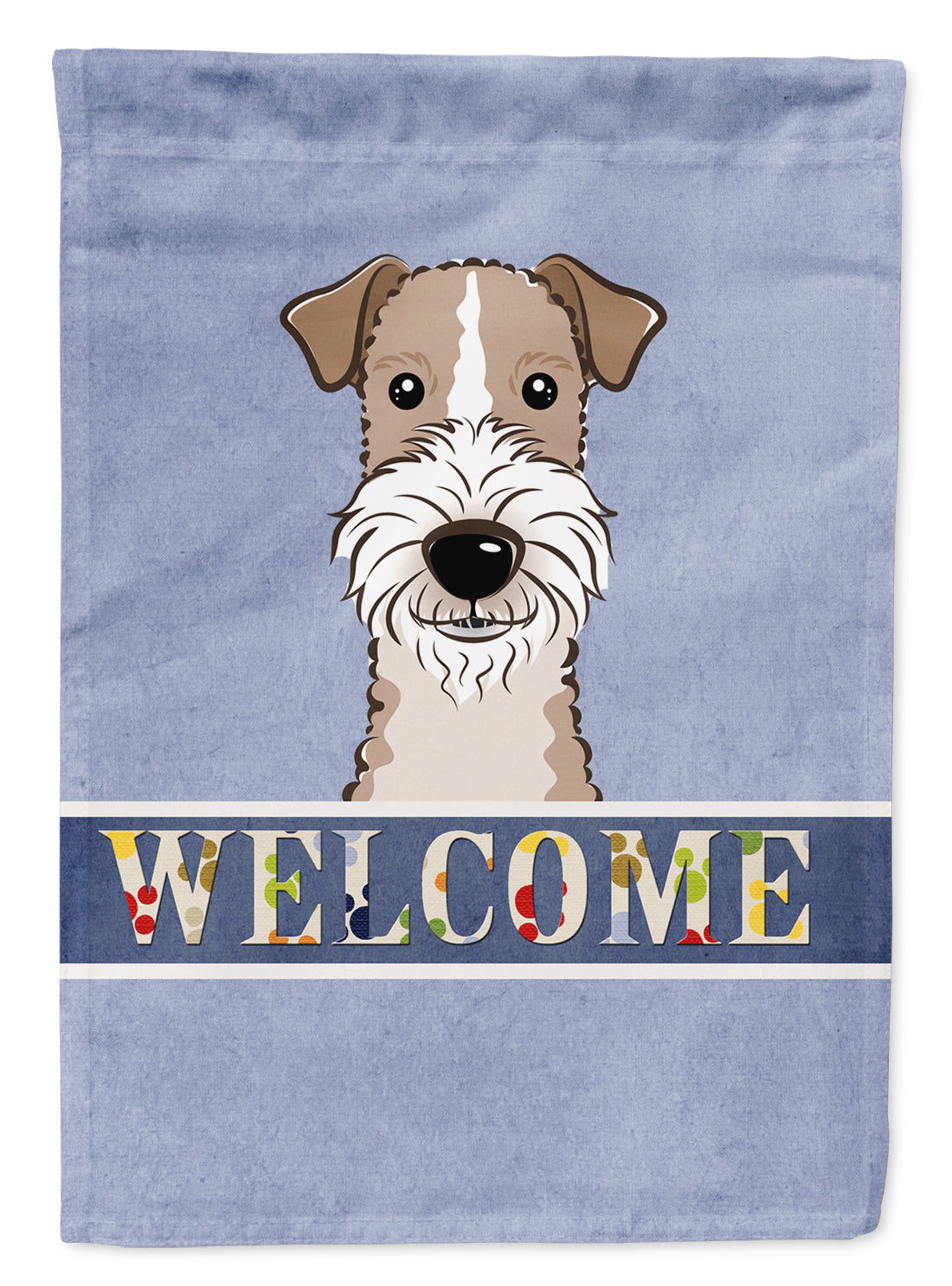 Wire Haired Fox Terrier Welcome Flag Canvas House Size BB1433CHF  the-store.com.