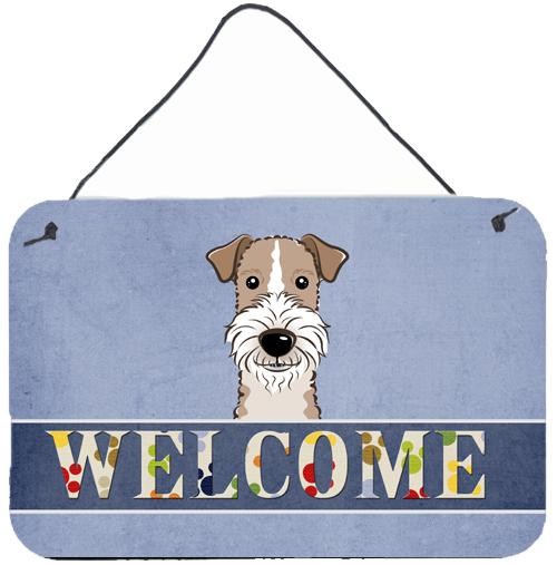 Wire Haired Fox Terrier Welcome Wall or Door Hanging Prints BB1433DS812 by Caroline&#39;s Treasures