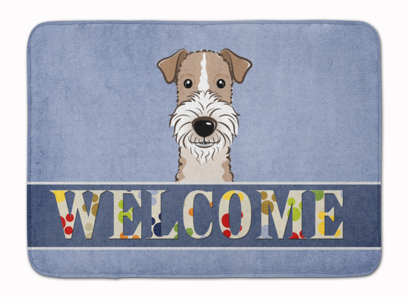Wire Haired Fox Terrier Welcome Machine Washable Memory Foam Mat BB1433RUG - the-store.com