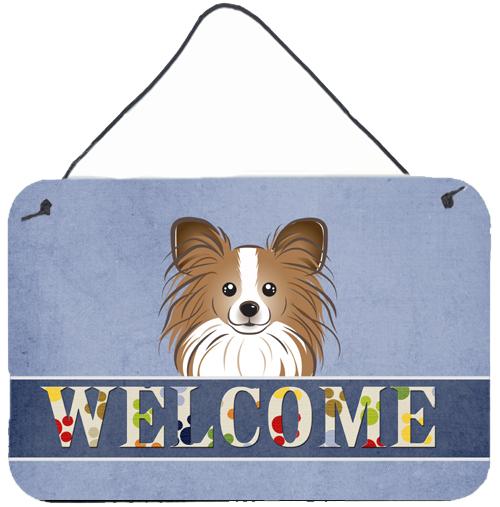 Papillon Welcome Wall or Door Hanging Prints BB1434DS812 by Caroline's Treasures