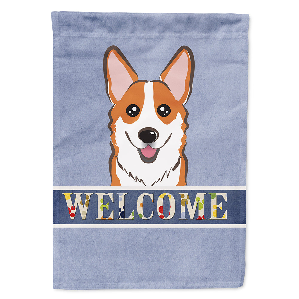 Red Corgi Welcome Flag Canvas House Size BB1440CHF  the-store.com.