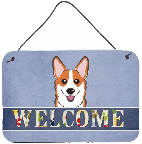 Red Corgi Welcome Wall or Door Hanging Prints BB1440DS812 by Caroline's Treasures