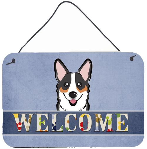 Tricolor Corgi Welcome Wall or Door Hanging Prints BB1441DS812 by Caroline&#39;s Treasures