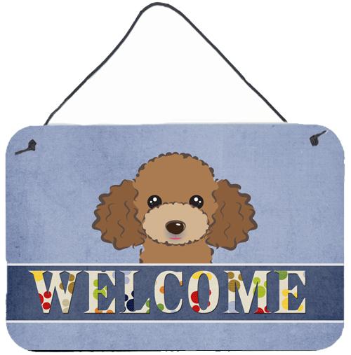 Chocolate Brown Poodle Welcome Wall or Door Hanging Prints BB1442DS812 by Caroline&#39;s Treasures