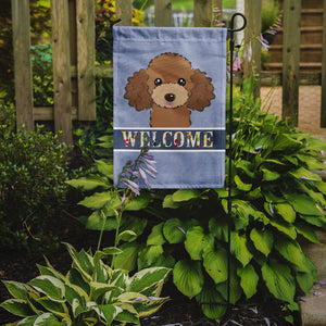 Chocolate Brown Poodle Welcome Flag Garden Size BB1442GF