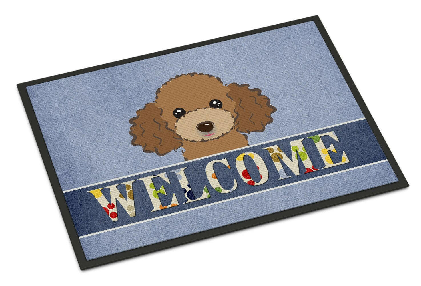 Chocolate Brown Poodle Welcome Indoor or Outdoor Mat 24x36 BB1442JMAT - the-store.com