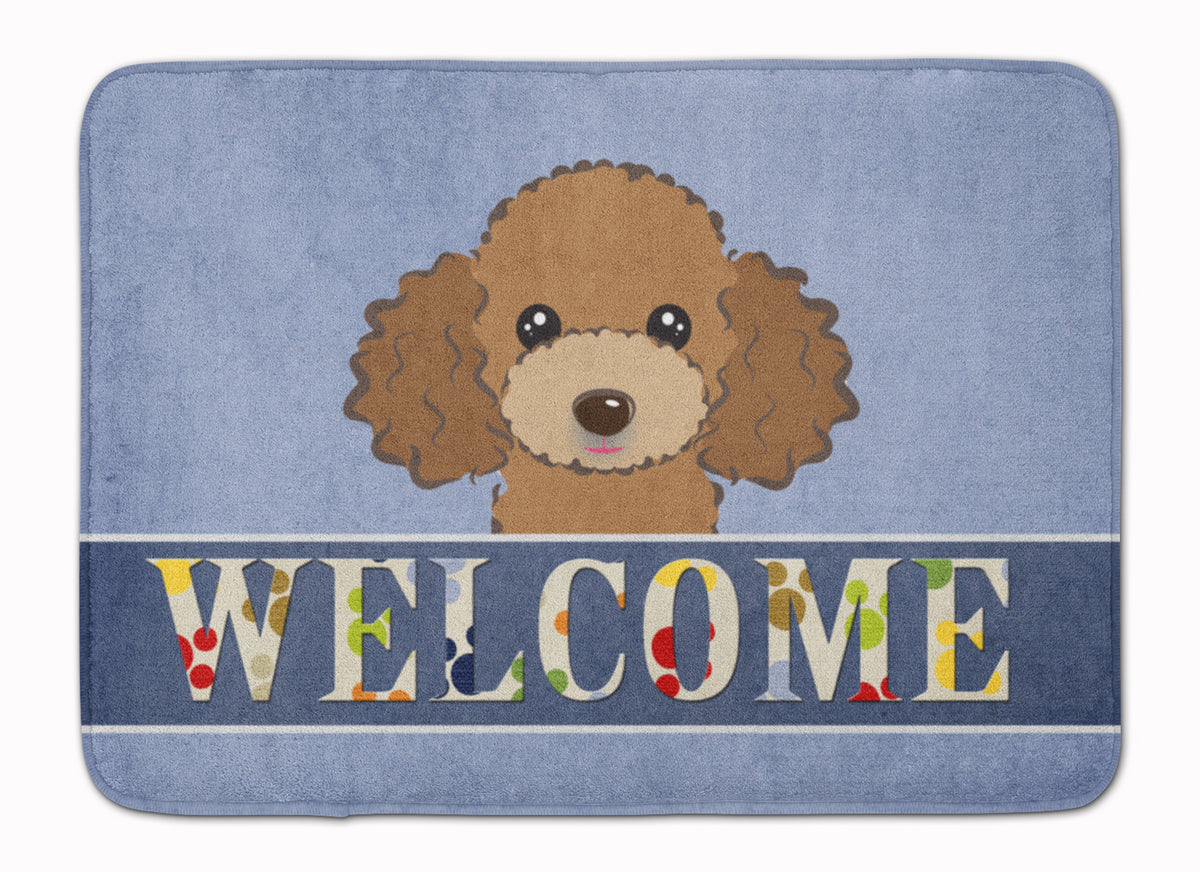 Chocolate Brown Poodle Welcome Machine Washable Memory Foam Mat BB1442RUG - the-store.com