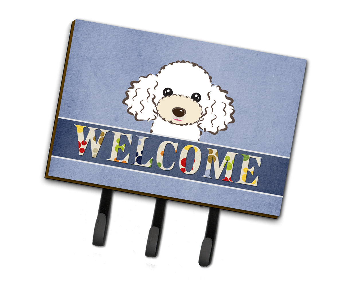 White Poodle Welcome Leash or Key Holder BB1443TH68  the-store.com.