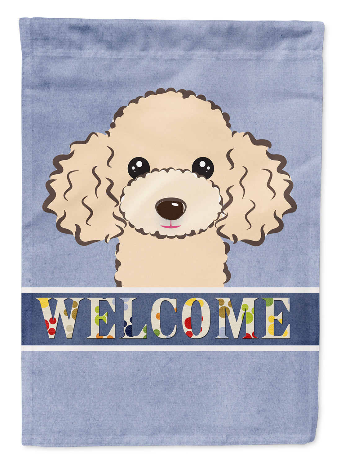 Buff Poodle Welcome Flag Canvas House Size BB1444CHF  the-store.com.