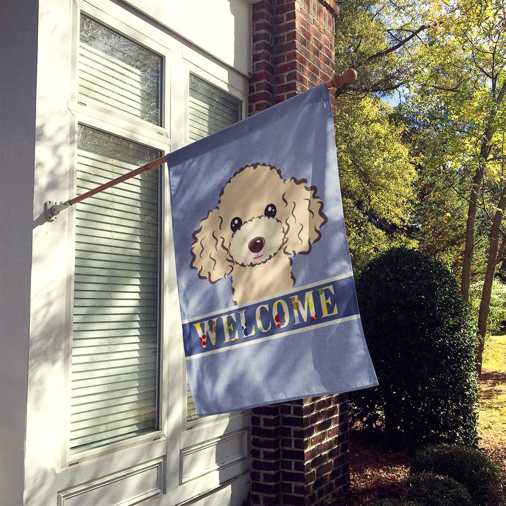 Buff Poodle Welcome Flag Canvas House Size BB1444CHF