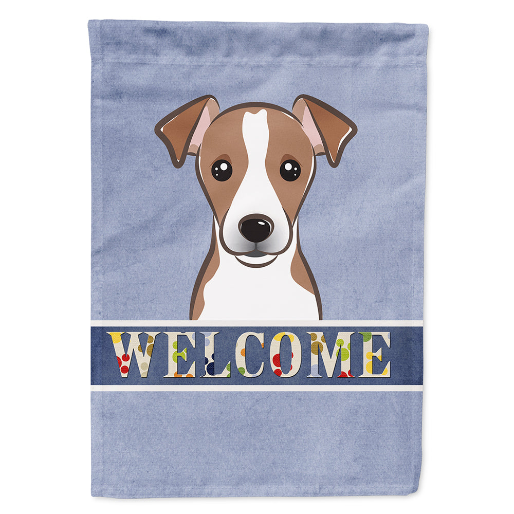 Jack Russell Terrier Welcome Flag Canvas House Size BB1446CHF  the-store.com.