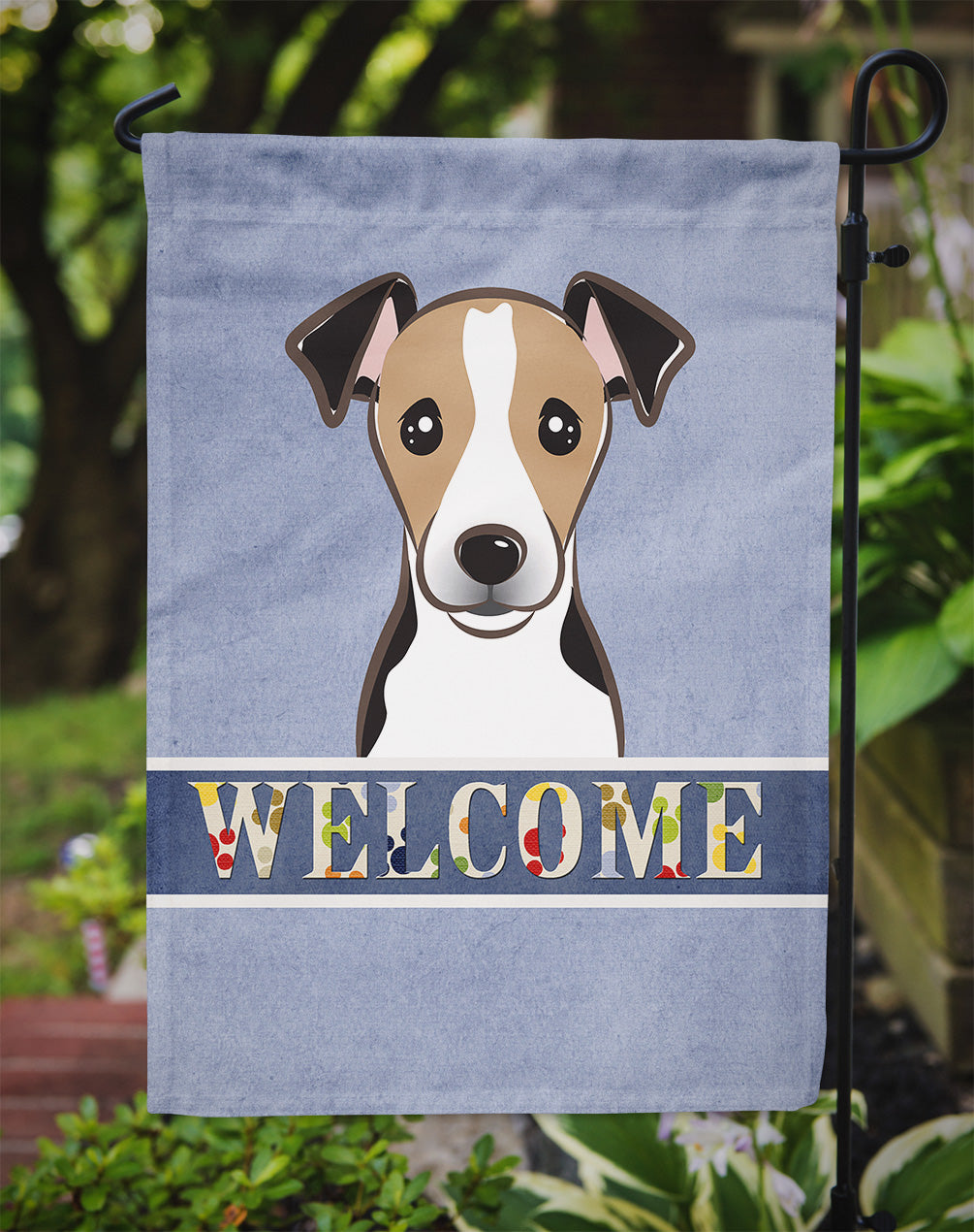 Jack Russell Terrier Welcome Flag Garden Size BB1447GF.