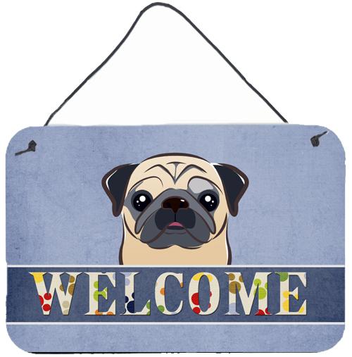 Fawn Pug Welcome Wall or Door Hanging Prints BB1448DS812 by Caroline's Treasures