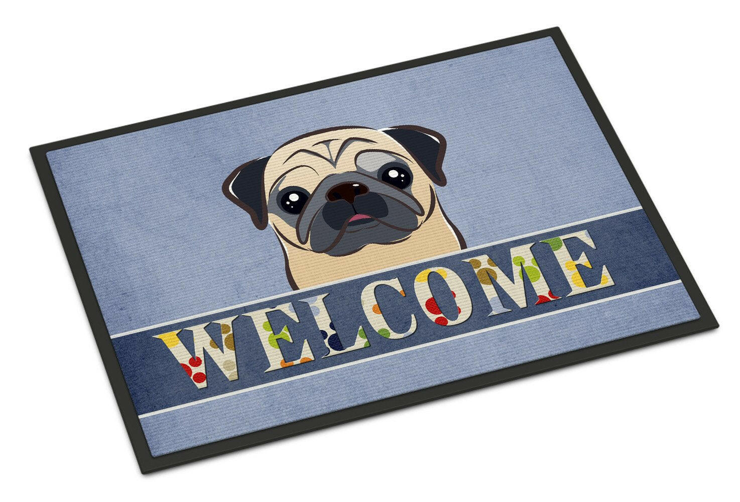 Fawn Pug Welcome Indoor or Outdoor Mat 24x36 BB1448JMAT - the-store.com