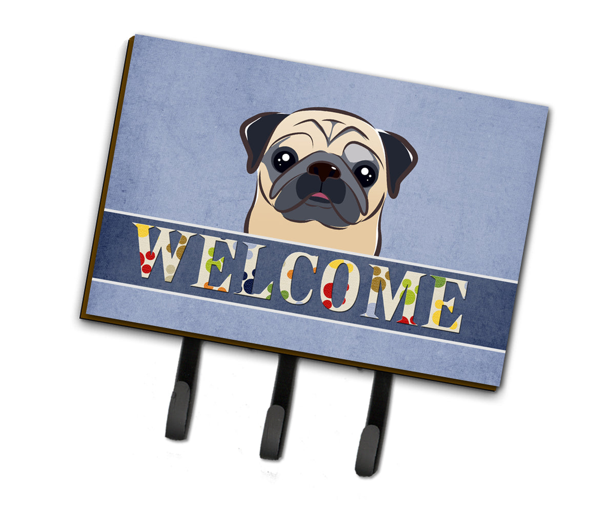 Fawn Pug Welcome Leash or Key Holder BB1448TH68
