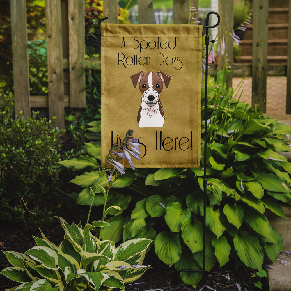Jack Russell Terrier Chien gâté vit ici Drapeau Jardin Taille BB1450GF