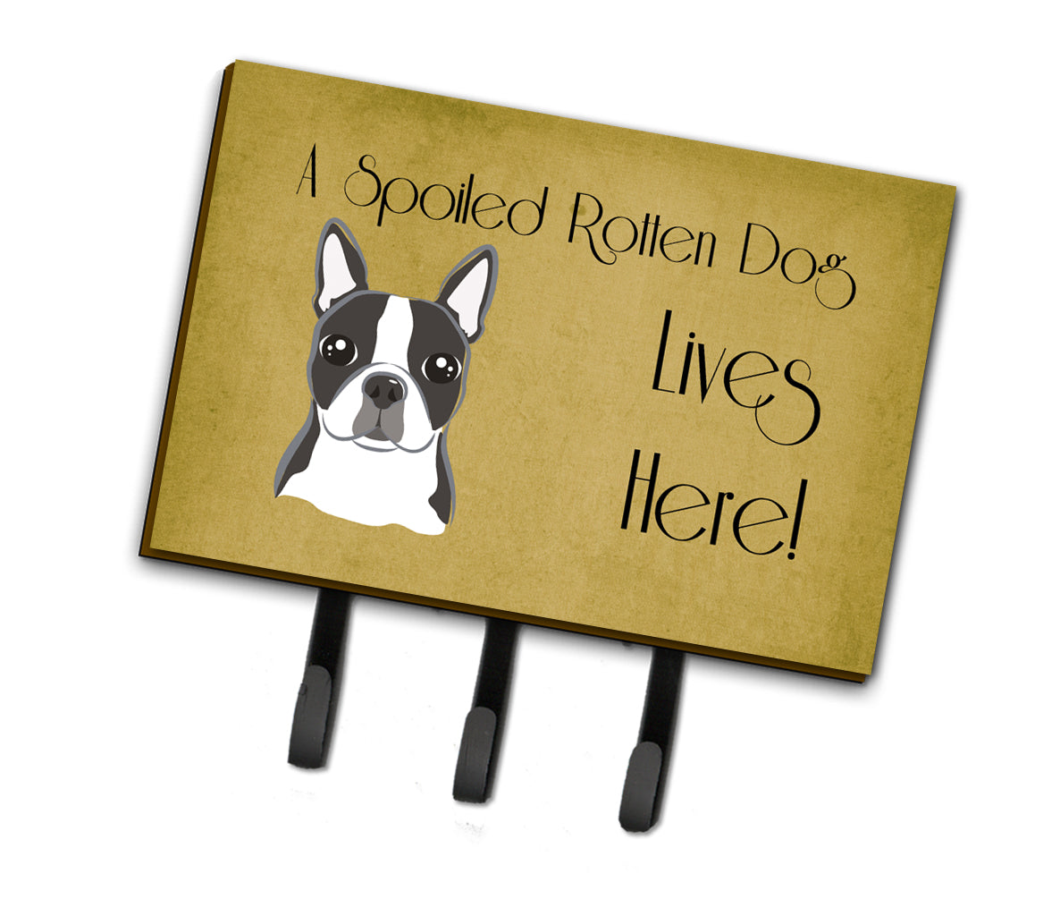 Boston Terrier Spoiled Dog Lives Here Leash or Key Holder BB1451TH68