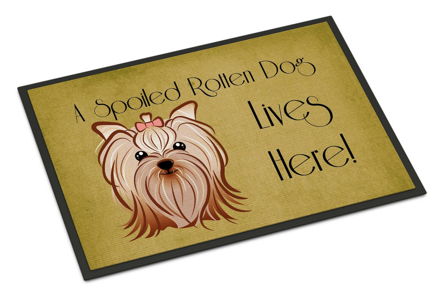 Yorkie Yorkshire Terrier Spoiled Dog Lives Here Indoor or Outdoor Mat 24x36 BB1452JMAT - the-store.com