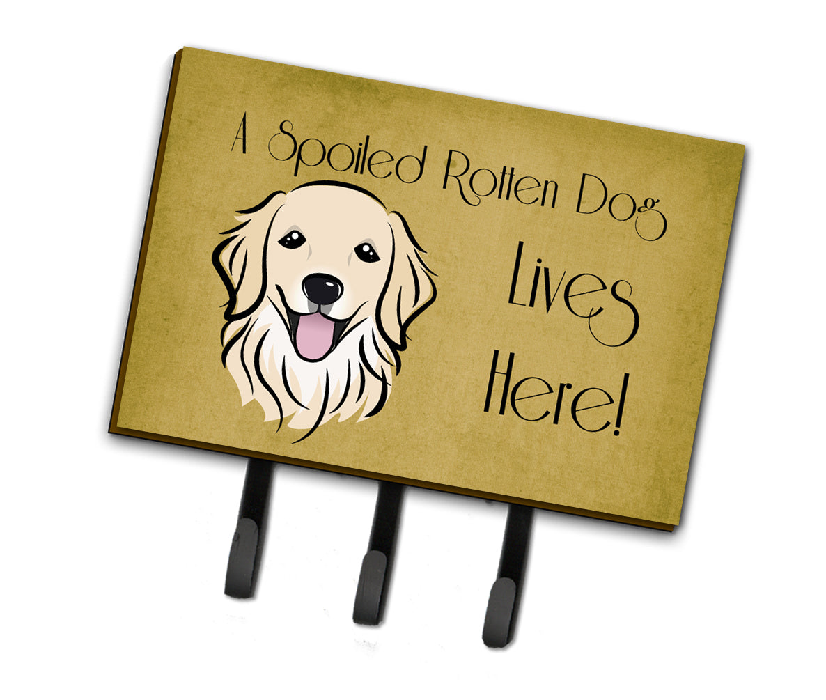 Golden Retriever Spoiled Dog Lives Here Leash or Key Holder BB1453TH68