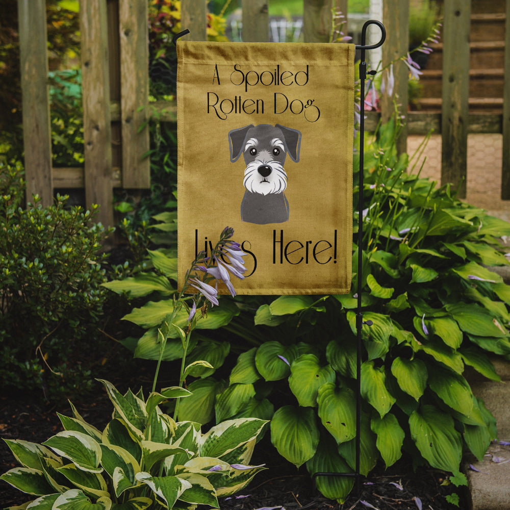 Schnauzer Spoiled Dog Lives Here Flag Garden Size BB1454GF