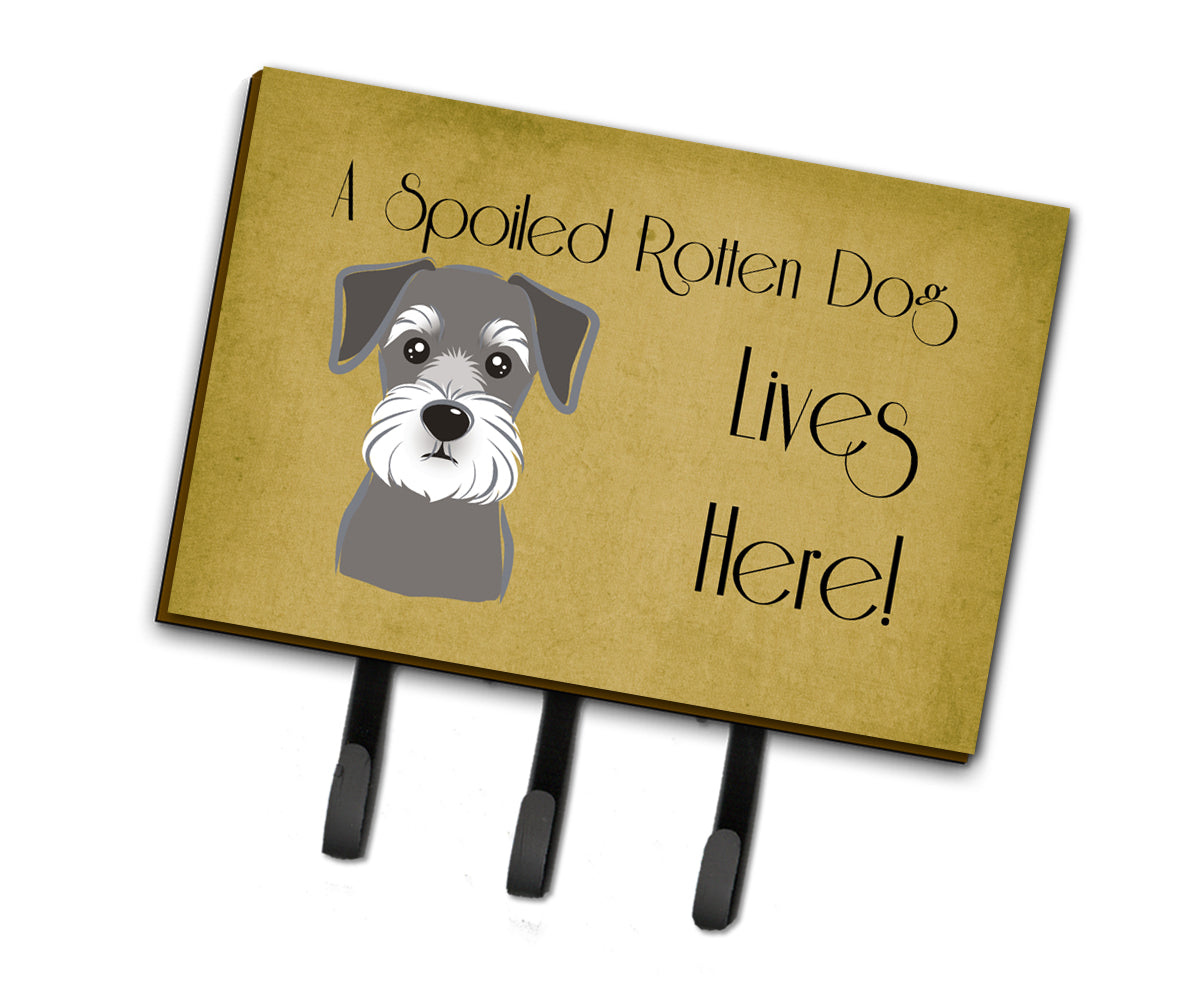 Schnauzer Spoiled Dog Lives Here Leash or Key Holder BB1454TH68  the-store.com.