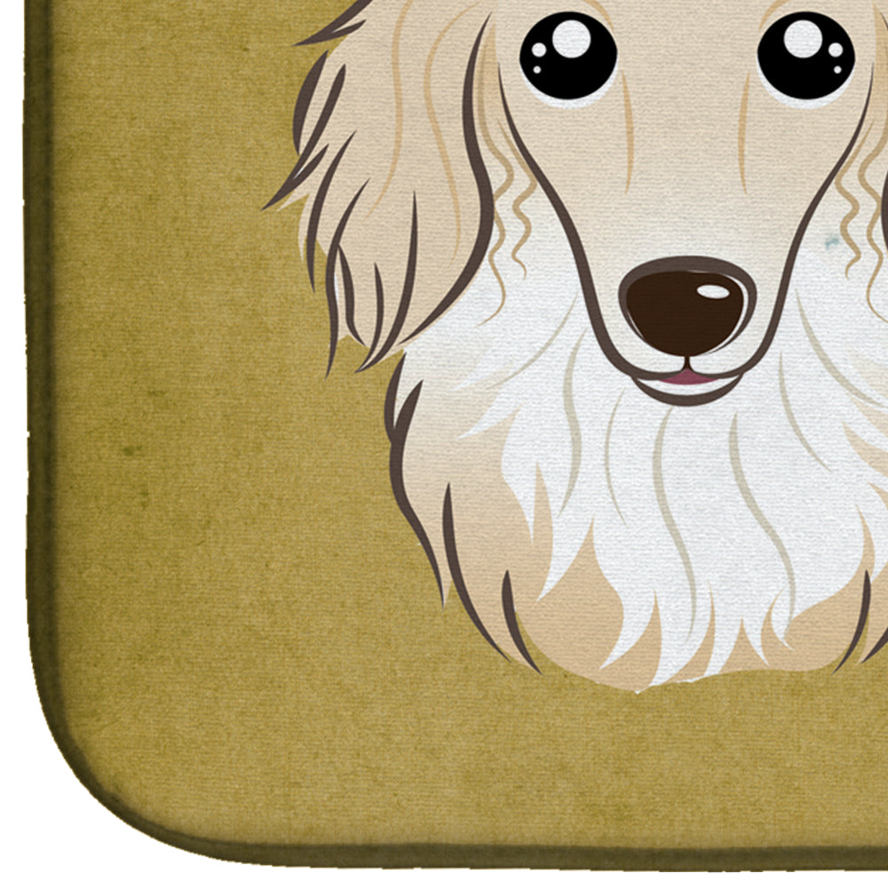 Longhair Creme Dachshund Spoiled Dog Lives Here Dish Drying Mat BB1460DDM  the-store.com.