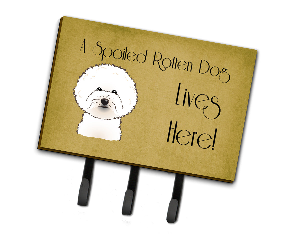 Bichon Frise Spoiled Dog Lives Here Leash or Key Holder BB1465TH68  the-store.com.