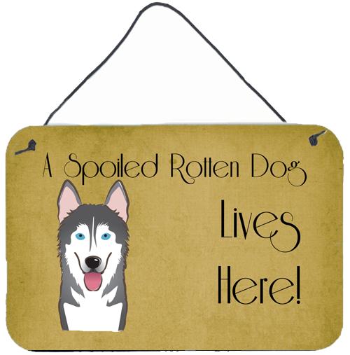Alaskan Malamute Spoiled Dog Lives Here Wall or Door Hanging Prints BB1466DS812 by Caroline's Treasures