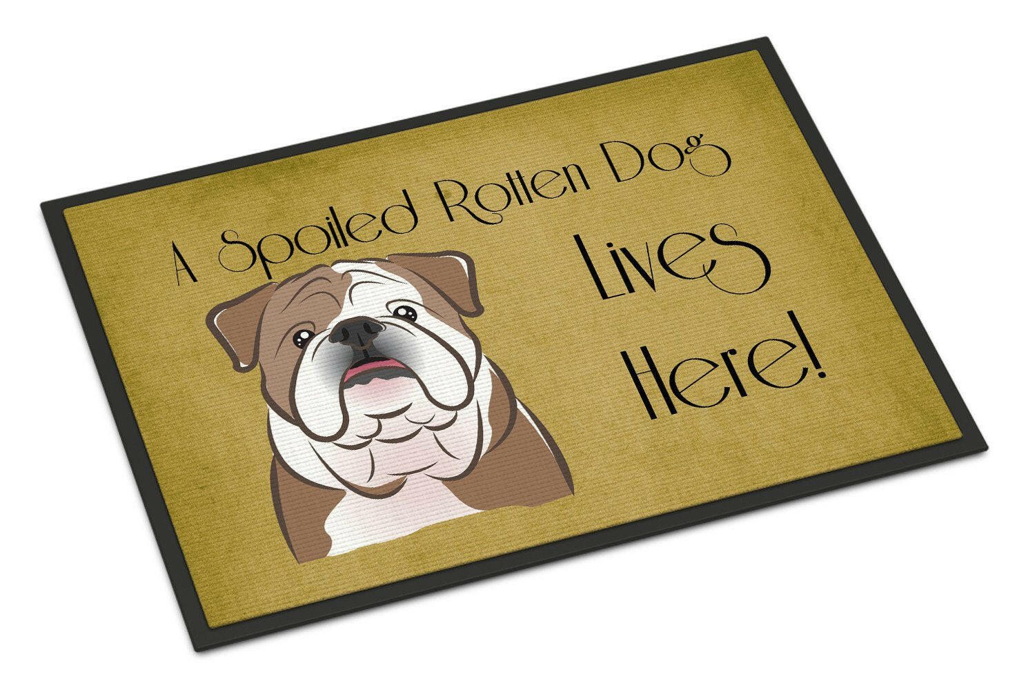 English Bulldog  Spoiled Dog Lives Here Indoor or Outdoor Mat 24x36 BB1467JMAT - the-store.com