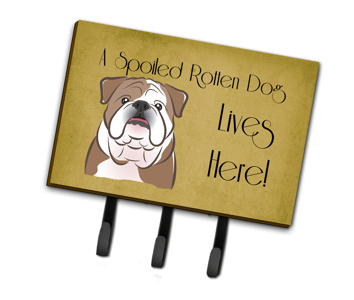 English Bulldog  Spoiled Dog Lives Here Leash or Key Holder BB1467TH68  the-store.com.
