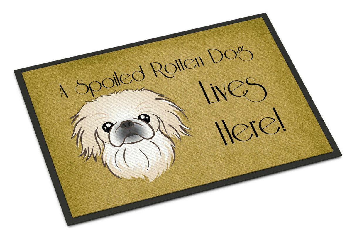 Pekingese Spoiled Dog Lives Here Indoor or Outdoor Mat 18x27 BB1469MAT - the-store.com