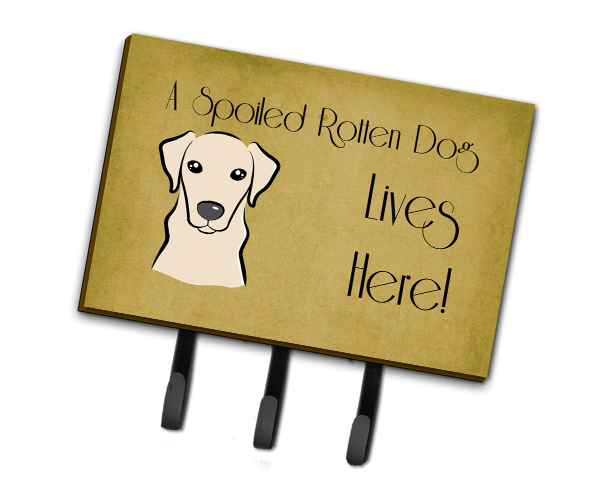 Yellow Labrador Spoiled Dog Lives Here Leash or Key Holder BB1470TH68  the-store.com.