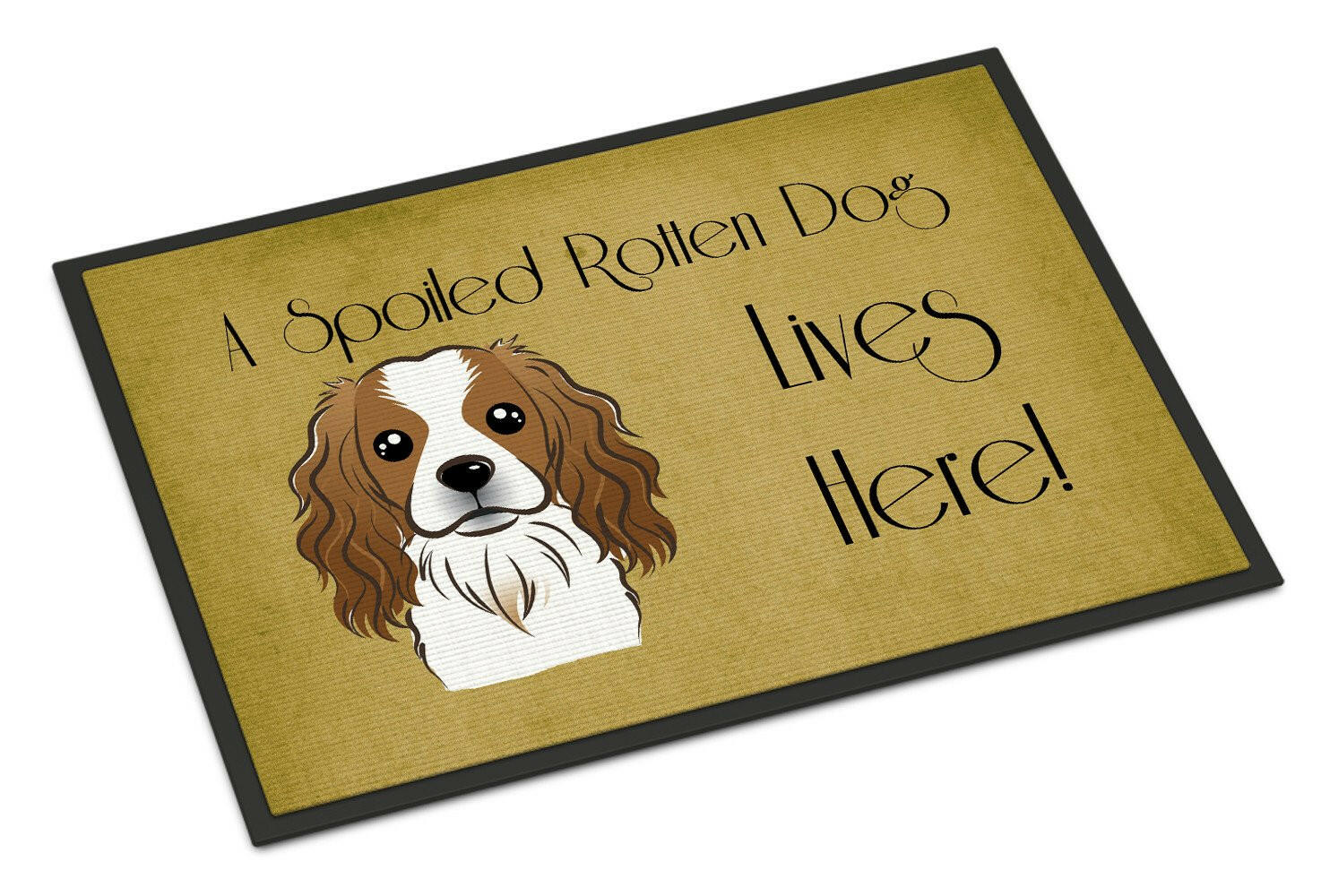 Cavalier Spaniel Spoiled Dog Lives Here Indoor or Outdoor Mat 24x36 BB1472JMAT - the-store.com