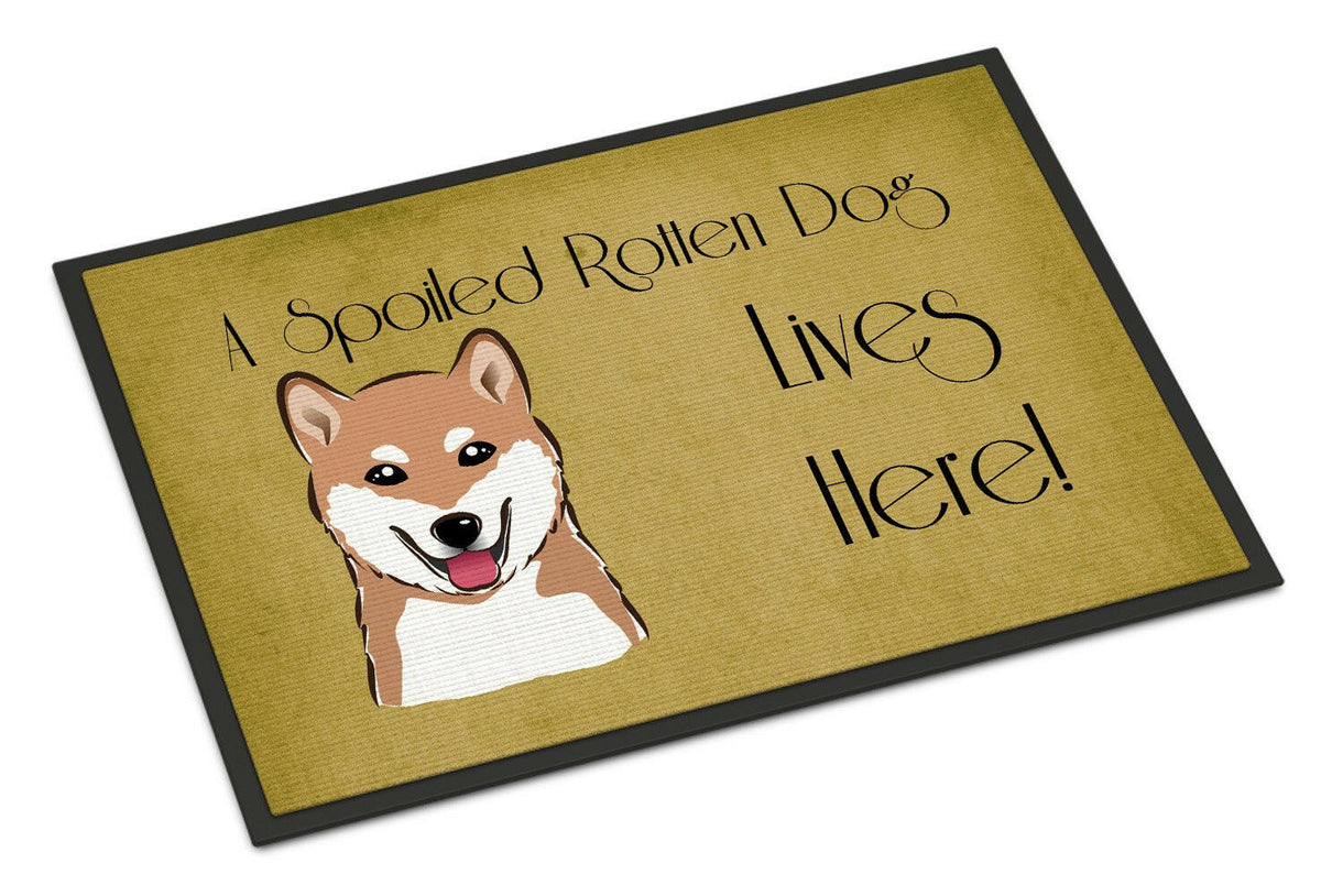 Shiba Inu Spoiled Dog Lives Here Indoor or Outdoor Mat 18x27 BB1473MAT - the-store.com