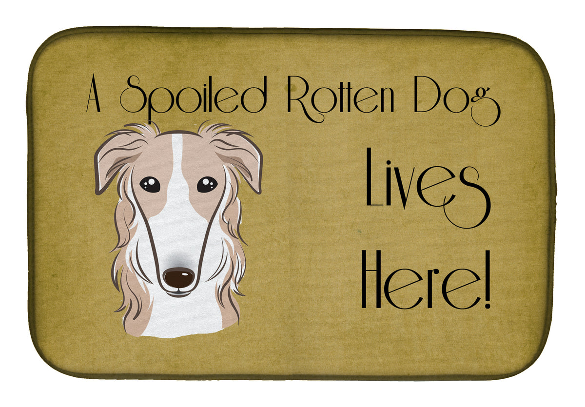 Borzoi Spoiled Dog Lives Here Dish Drying Mat BB1476DDM  the-store.com.