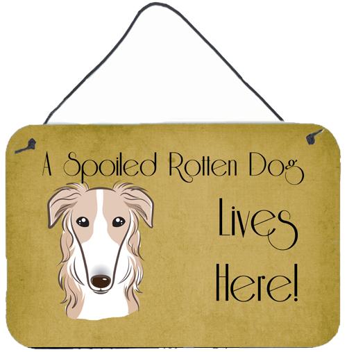 Borzoi Spoiled Dog Lives Here Wall or Door Hanging Prints BB1476DS812 by Caroline&#39;s Treasures